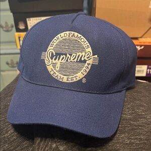 SUPREME COLLEGE CIRCLE 5 PANEL SNAPBACK BLUE FW08